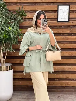 مانتو دکمه مخفی بغل جیب کد 3347 در مجموعه انلاین ونوس مد