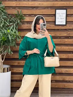 مانتو دکمه مخفی بغل جیب کد 3347 در مجموعه انلاین ونوس مد