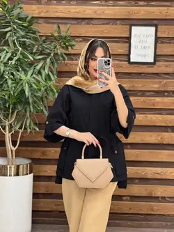 مانتو دکمه مخفی بغل جیب کد 3347 در مجموعه انلاین ونوس مد