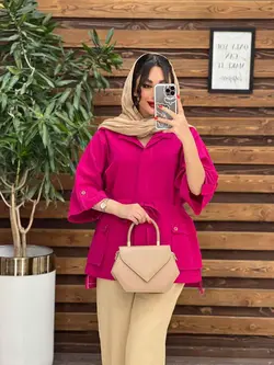 مانتو دکمه مخفی بغل جیب کد 3347 در مجموعه انلاین ونوس مد