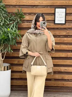 مانتو دکمه مخفی بغل جیب کد 3347 در مجموعه انلاین ونوس مد