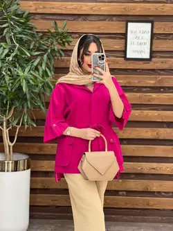 مانتو دکمه مخفی بغل جیب کد 3347 در مجموعه انلاین ونوس مد