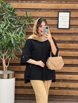 مانتو دکمه مخفی بغل جیب کد 3347 در مجموعه انلاین ونوس مد