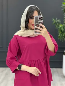 ست مانتو و شلوار جلو بسته چین دار کد 3345 در مجموعه ونوس مد