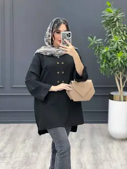 مانتو جلو بسته تک جیب کد 3374 شیک و خاص در مجموعه ونوس مد