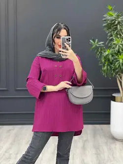 مانتو جلو بسته تک جیب کد 3374 شیک و خاص در مجموعه ونوس مد