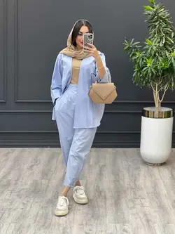 ست مانتو و شلوار دو جیب پاکتی خفاشی کد 3010 در مجموعه ونوس م