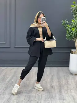 ست مانتو و شلوار دو جیب پاکتی خفاشی کد 3010 در مجموعه ونوس م