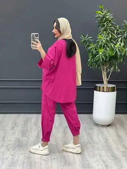 ست مانتو و شلوار دو جیب پاکتی خفاشی کد 3010 در مجموعه ونوس م