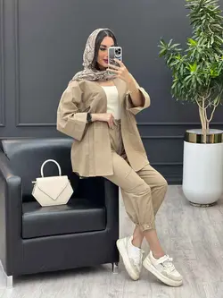 ست مانتو و شلوار دو جیب پاکتی خفاشی کد 3010 در مجموعه ونوس م