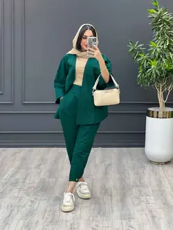 ست مانتو و شلوار دو جیب پاکتی خفاشی کد 3010 در مجموعه ونوس م