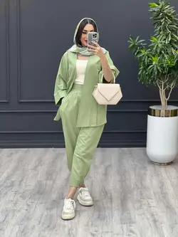 ست مانتو و شلوار دو جیب پاکتی خفاشی کد 3010 در مجموعه ونوس م