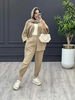 ست مانتو و شلوار دو جیب پاکتی خفاشی کد 3010 در مجموعه ونوس م