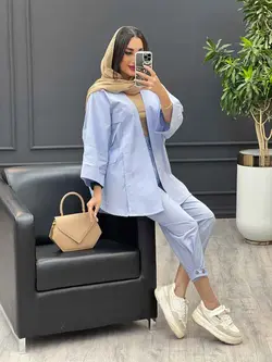 ست مانتو و شلوار دو جیب پاکتی خفاشی کد 3010 در مجموعه ونوس م