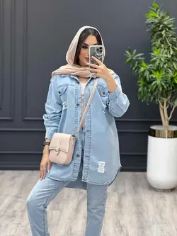 مانتو جین زاپدار آبی روشن کد 3426 در مجموعه انلاین ونوس مد