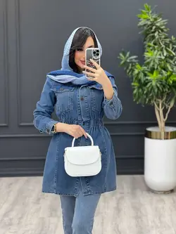 مانتو جین کمرکش کد 3421 | فروشگاه اینترنتی ونوس مد