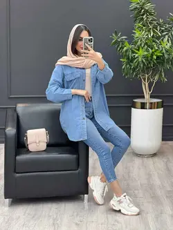 مانتو جین کاغذی دوجیب پاکتی کد 3467 شیک و خاص در ونوس مد
