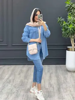 مانتو جین کاغذی دوجیب پاکتی کد 3467 شیک و خاص در ونوس مد