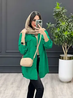 مانتو کتان رنگی زاپدار کد 3486 شیک و خاص در مجموعه ونوس مد