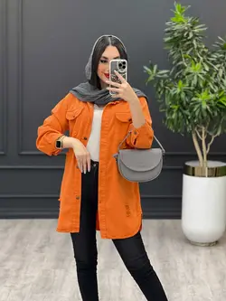 مانتو کتان رنگی زاپدار کد 3486 شیک و خاص در مجموعه ونوس مد