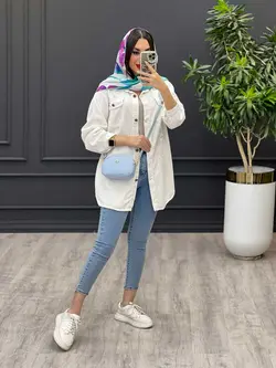 مانتو کتان رنگی زاپدار کد 3486 شیک و خاص در مجموعه ونوس مد