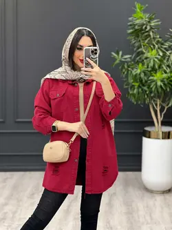 مانتو کتان رنگی زاپدار کد 3486 شیک و خاص در مجموعه ونوس مد