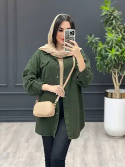 مانتو کتان رنگی زاپدار کد 3486 شیک و خاص در مجموعه ونوس مد