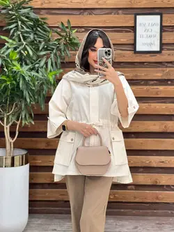 مانتو دکمه مخفی بغل جیب کد 3499 شیک و خاص در مجموعه ونوس مد