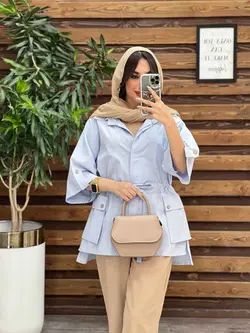 مانتو دکمه مخفی بغل جیب کد 3499 شیک و خاص در مجموعه ونوس مد