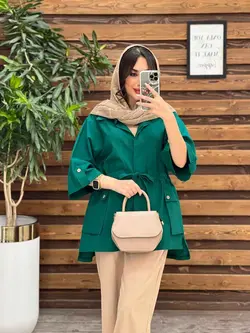 مانتو دکمه مخفی بغل جیب کد 3499 شیک و خاص در مجموعه ونوس مد