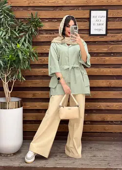 مانتو دکمه مخفی بغل جیب کد 3499 شیک و خاص در مجموعه ونوس مد