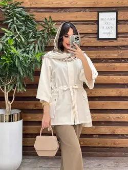 مانتو دکمه مخفی بغل جیب کد 3499 شیک و خاص در مجموعه ونوس مد