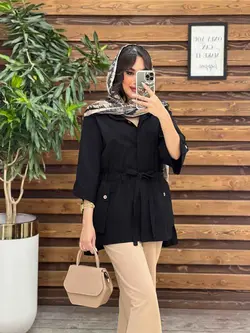 مانتو دکمه مخفی بغل جیب کد 3499 شیک و خاص در مجموعه ونوس مد