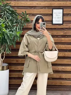 مانتو دکمه مخفی بغل جیب کد 3499 شیک و خاص در مجموعه ونوس مد