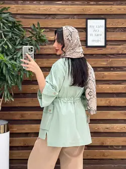 مانتو دکمه مخفی بغل جیب کد 3499 شیک و خاص در مجموعه ونوس مد