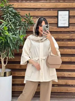 مانتو دکمه مخفی بغل جیب کد 3499 شیک و خاص در مجموعه ونوس مد