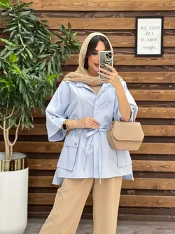 مانتو دکمه مخفی بغل جیب کد 3499 شیک و خاص در مجموعه ونوس مد