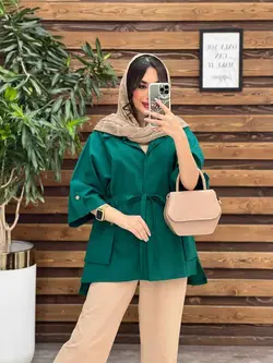 مانتو دکمه مخفی بغل جیب کد 3499 شیک و خاص در مجموعه ونوس مد