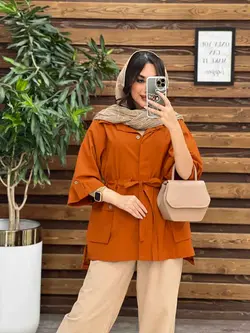 مانتو دکمه مخفی بغل جیب کد 3499 شیک و خاص در مجموعه ونوس مد