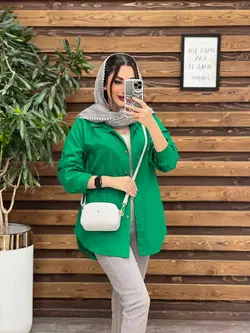 خرید اینترنتی مانتو شومیزی تک جیب پایین هلال کد 3294 ونوس مد