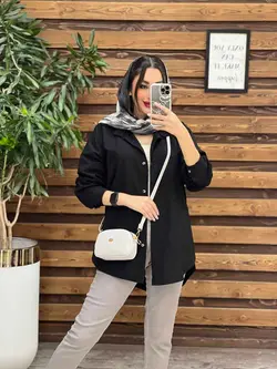 خرید اینترنتی مانتو شومیزی تک جیب پایین هلال کد 3294 ونوس مد