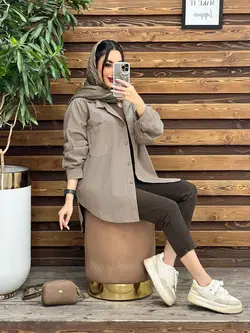 خرید اینترنتی مانتو شومیزی تک جیب پایین هلال کد 3294 ونوس مد