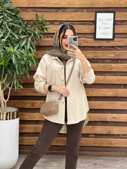 خرید اینترنتی مانتو شومیزی تک جیب پایین هلال کد 3294 ونوس مد