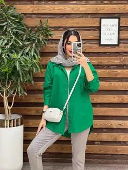 خرید اینترنتی مانتو شومیزی تک جیب پایین هلال کد 3294 ونوس مد