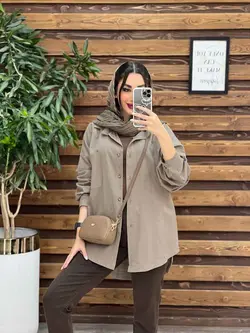 خرید اینترنتی مانتو شومیزی تک جیب پایین هلال کد 3294 ونوس مد