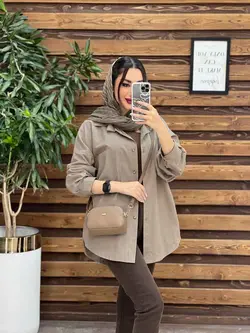 خرید اینترنتی مانتو شومیزی تک جیب پایین هلال کد 3294 ونوس مد