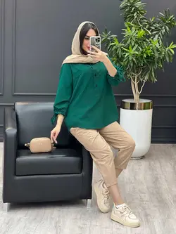 مانتو جلو بسته آستین گت دار کد 3502 شیک و خاص در ونوس مد