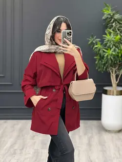 بارانی یقه دوبل ژیله دار کد 3476 | فروشگاه اینترنتی ونوس مد