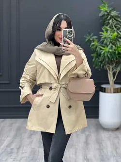 بارانی یقه دوبل ژیله دار کد 3476 | فروشگاه اینترنتی ونوس مد