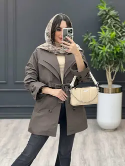 بارانی یقه دوبل ژیله دار کد 3476 | فروشگاه اینترنتی ونوس مد